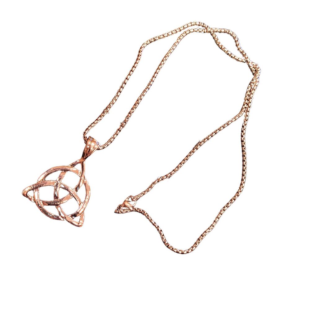 Silver Celtic Alloy Viking Triquetra Norse Irish 17-18" Snake Chain Necklace
